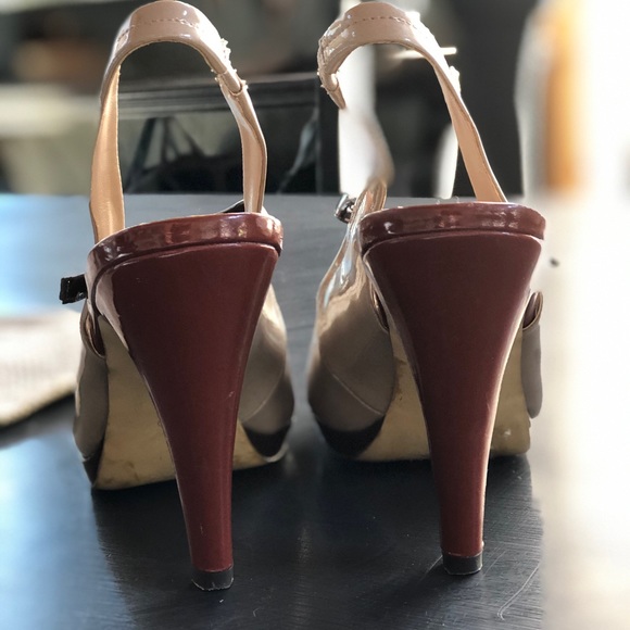 Fall-Perfect Slingback 🤎 Two tone - Maroon Toe - Picture 3 of 4